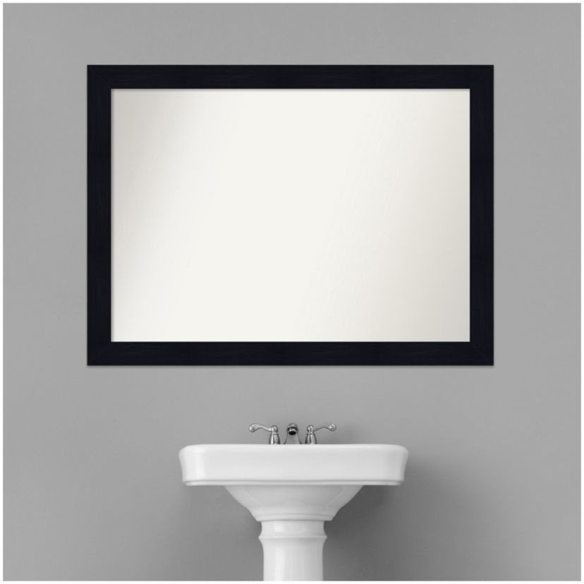 Shiplap Navy Non-Beveled Wood Framed Bathroom Wall Mirror
