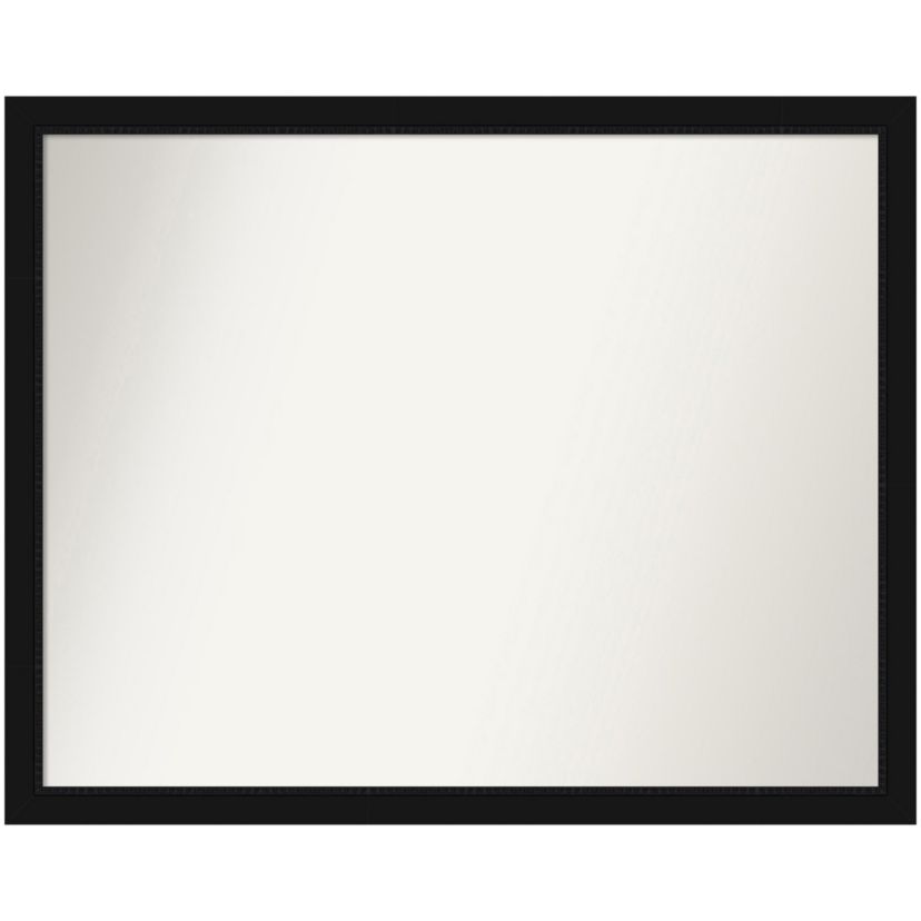 Avon Black Narrow Non-Beveled Framed Bathroom Wall Mirror
