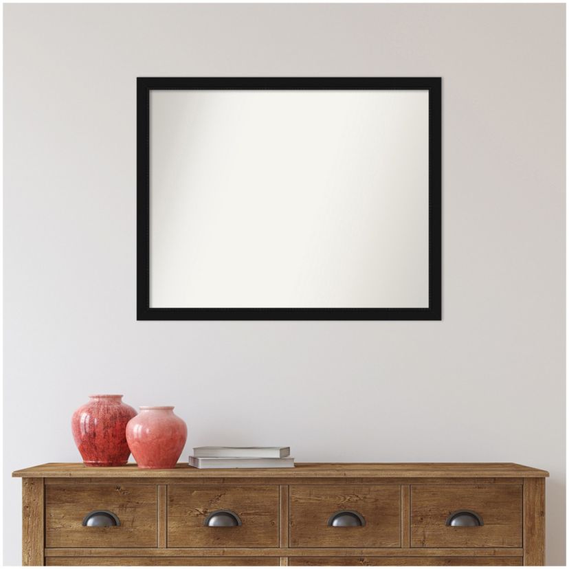 Avon Black Narrow Non-Beveled Framed Bathroom Wall Mirror