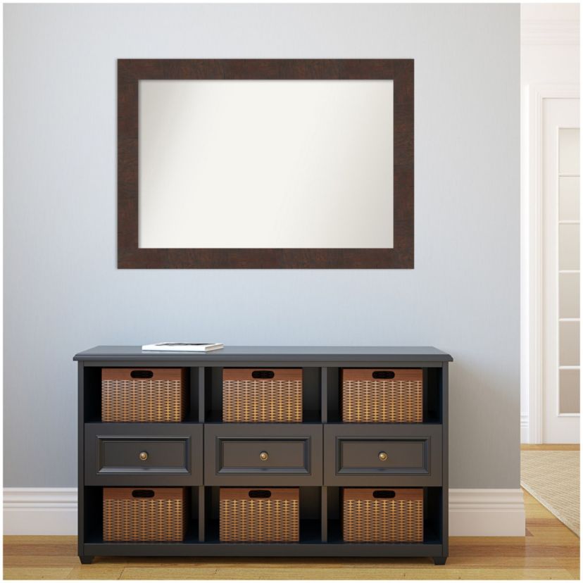Wildwood Brown Non-Beveled Framed Bathroom Wall Mirror
