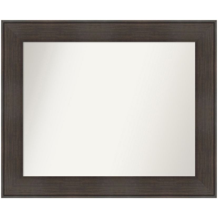 William Rustic Woodgrain Non-Beveled Framed Bathroom Wall Mirror