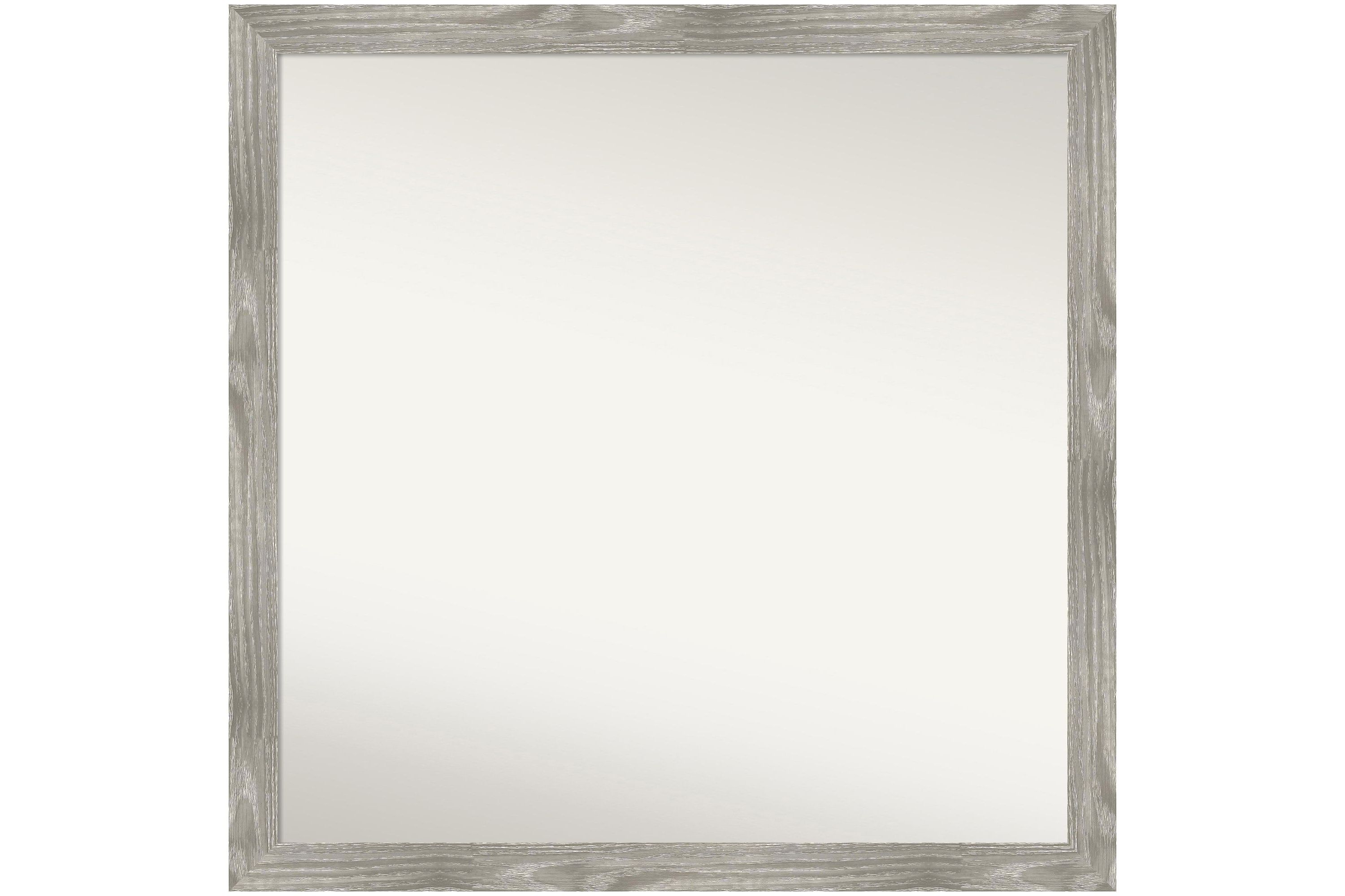Dove Greywash Square Non-Beveled Framed Bathroom Wall Mirror