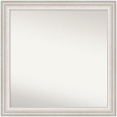 Amanti Art Trio White Wash Silver Non-Beveled Framed Bathroom Wall Mirror, Large