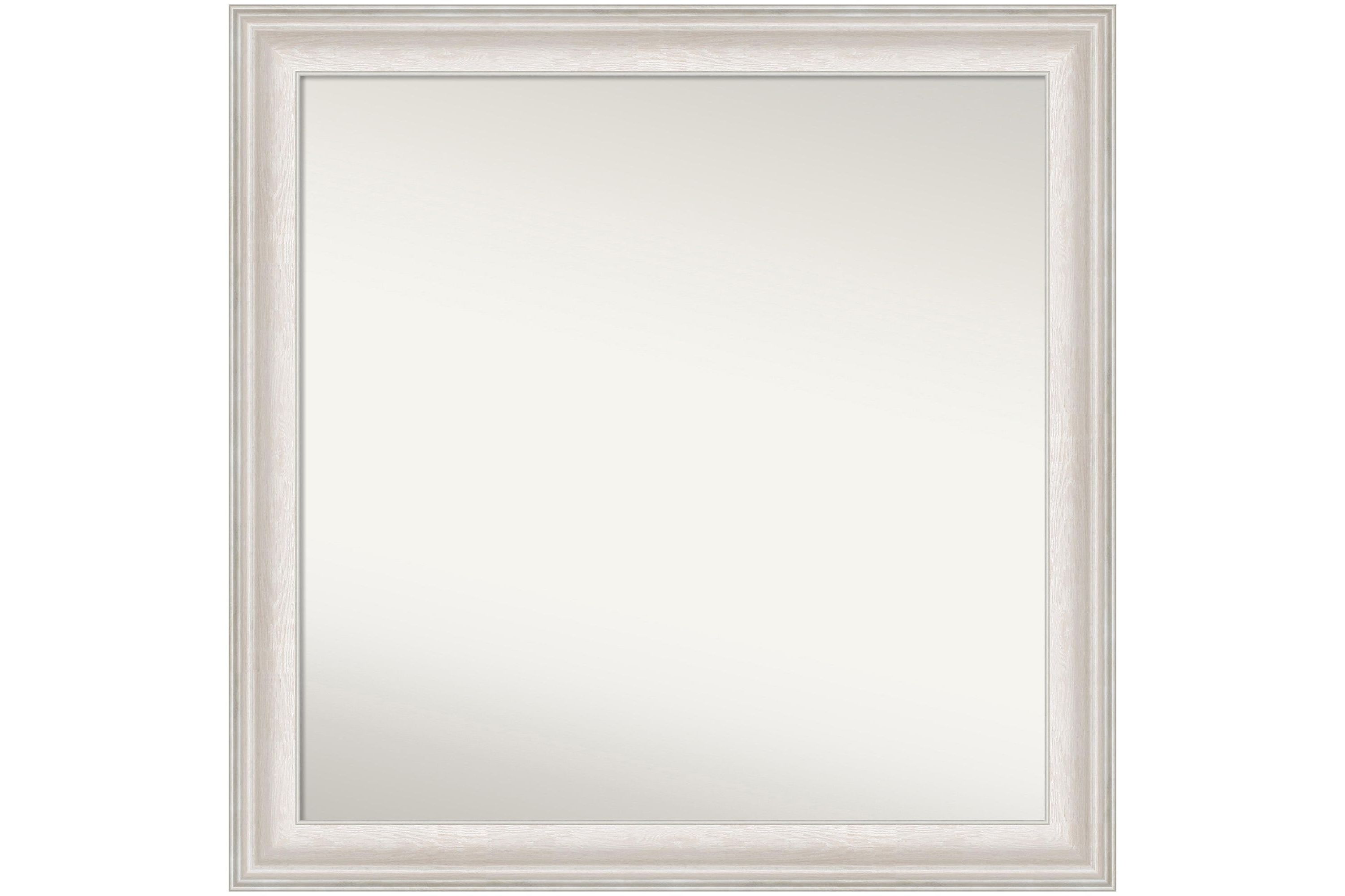 Trio White Wash Silver Non-Beveled Framed Bathroom Wall Mirror