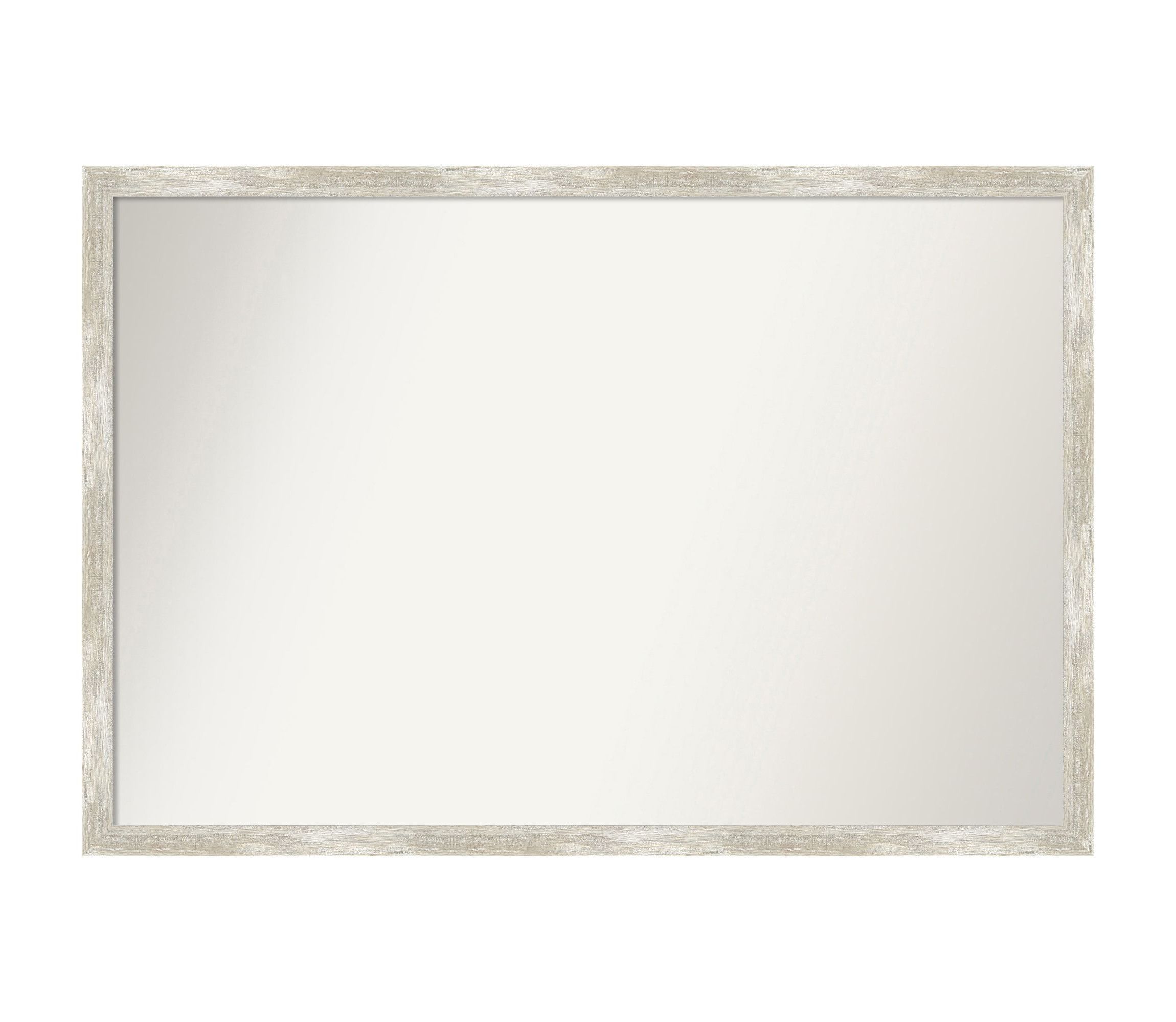 Crackled Metallic Narrow Non-Beveled Framed Bathroom Wall Mirror