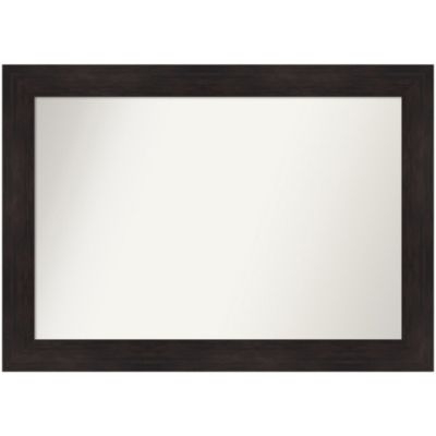 Amanti Art Furniture Espresso Non-Beveled Framed Bathroom Wall Mirror, Brown, Large