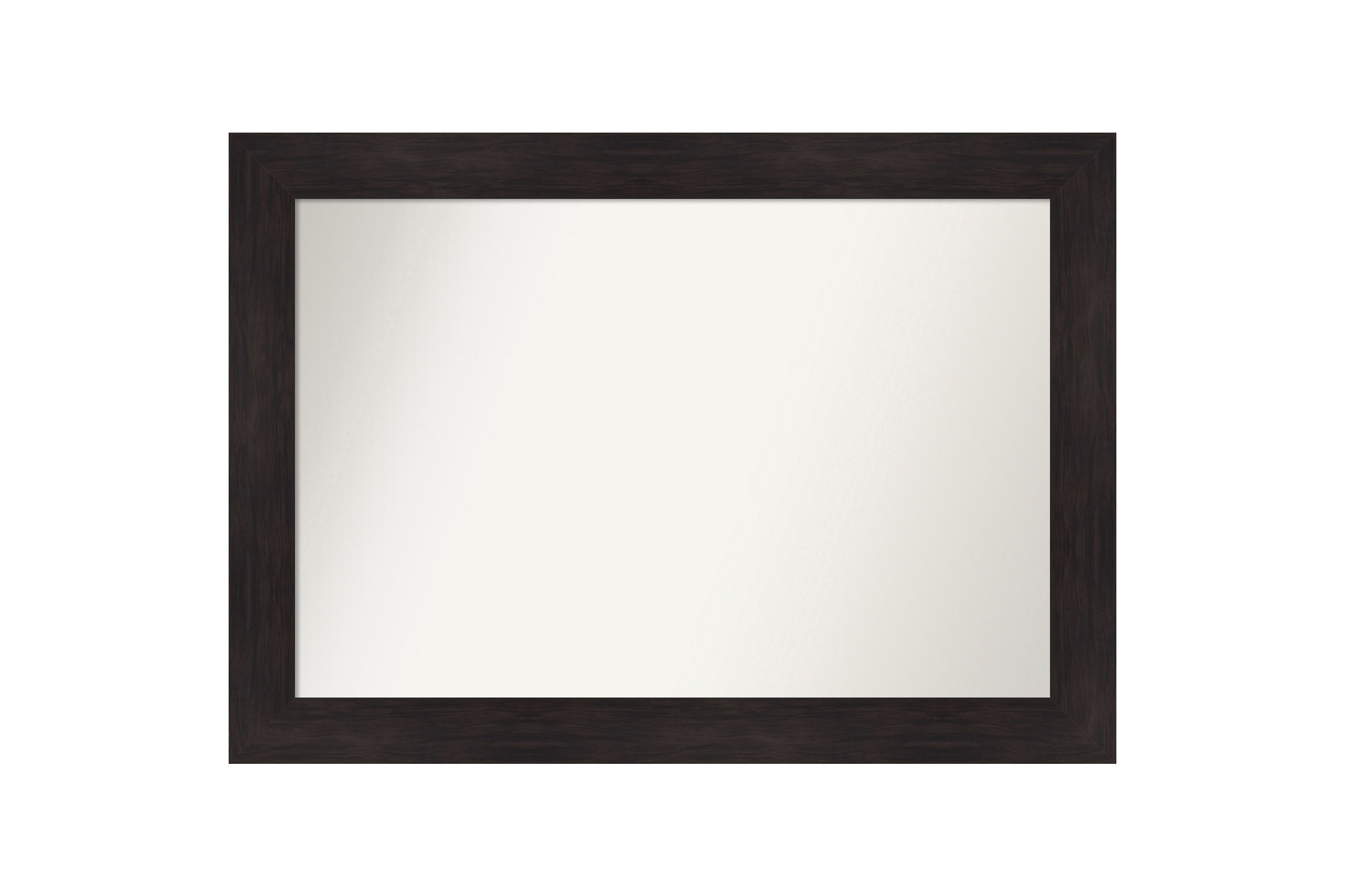 Furniture Espresso Non-Beveled Framed Bathroom Wall Mirror