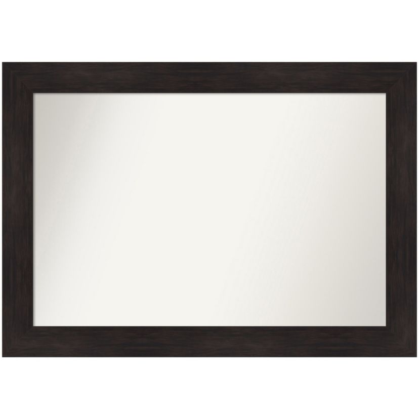 Furniture Espresso Non-Beveled Framed Bathroom Wall Mirror