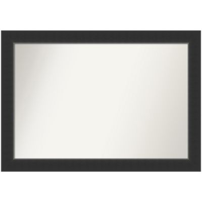 Amanti Art Corvino Black Non-Beveled Wood Framed Bathroom Wall Mirror, Large