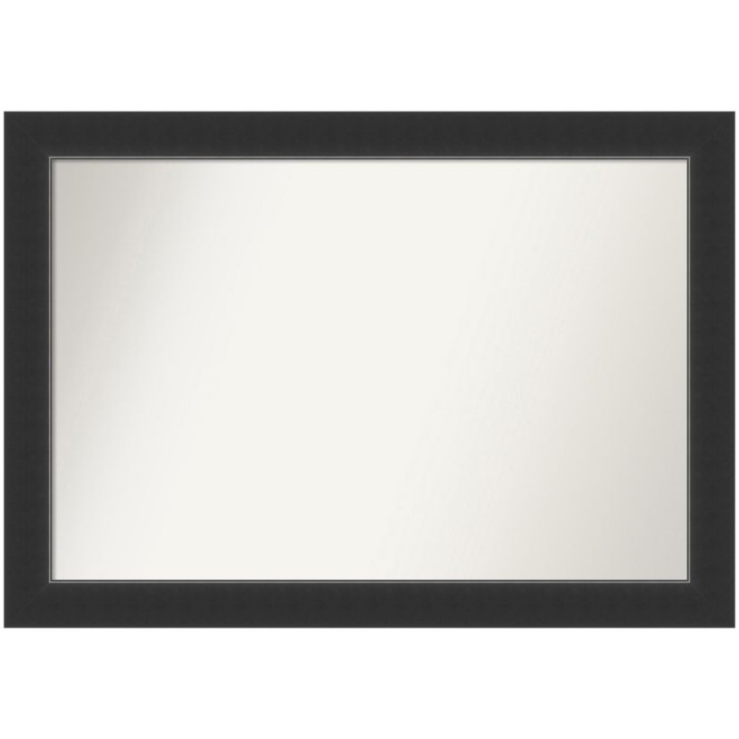 Corvino Black Non-Beveled Wood Framed Bathroom Wall Mirror