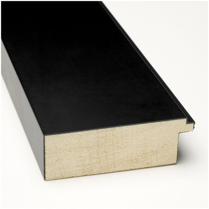 Corvino Black Non-Beveled Wood Framed Bathroom Wall Mirror