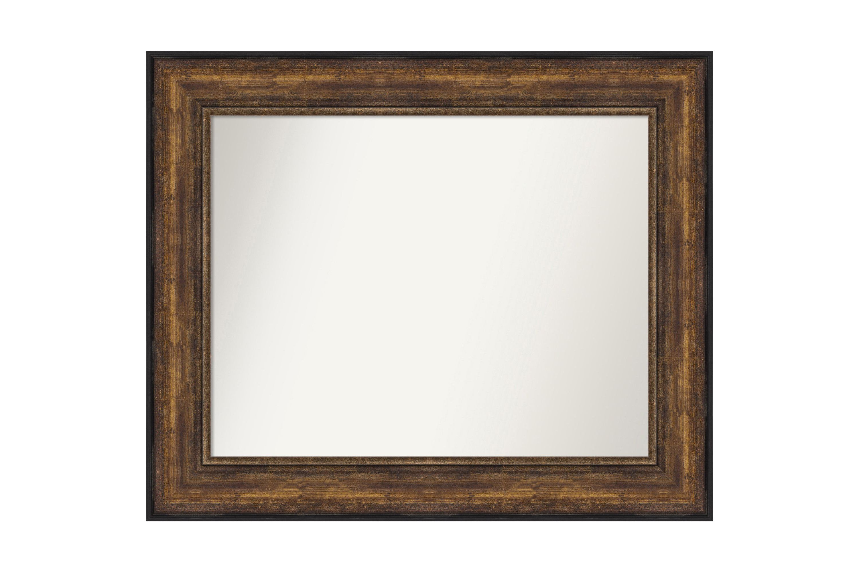 Ballroom Bronze Non-Beveled Framed Bathroom Wall Mirror