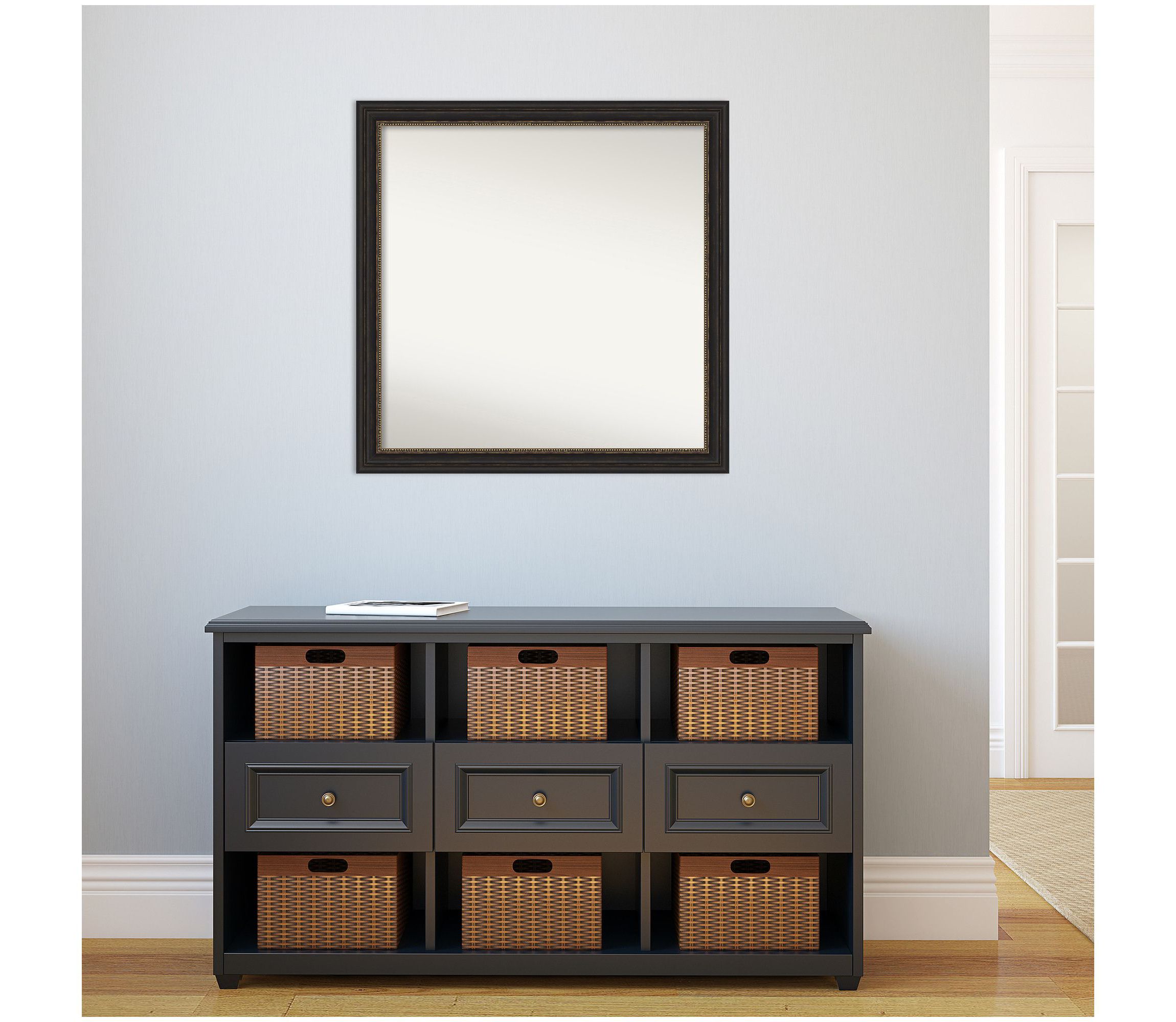 Accent Bronze Narrow Non-Beveled Framed Bathroom Wall Mirror