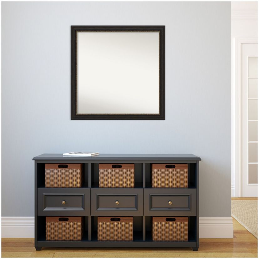 Accent Bronze Narrow Non-Beveled Framed Bathroom Wall Mirror