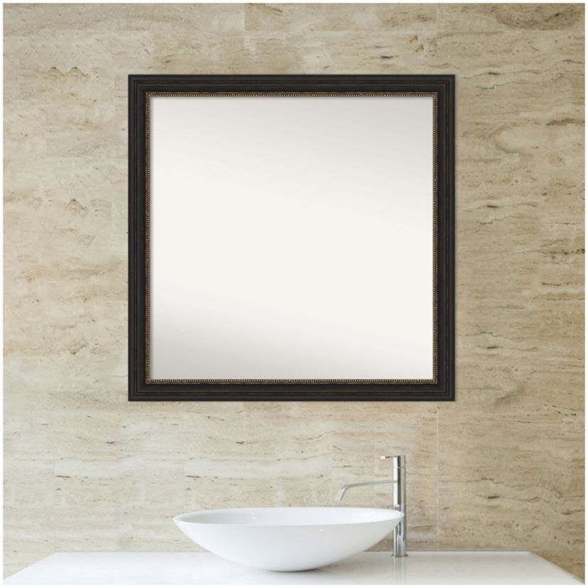 Accent Bronze Narrow Non-Beveled Framed Bathroom Wall Mirror