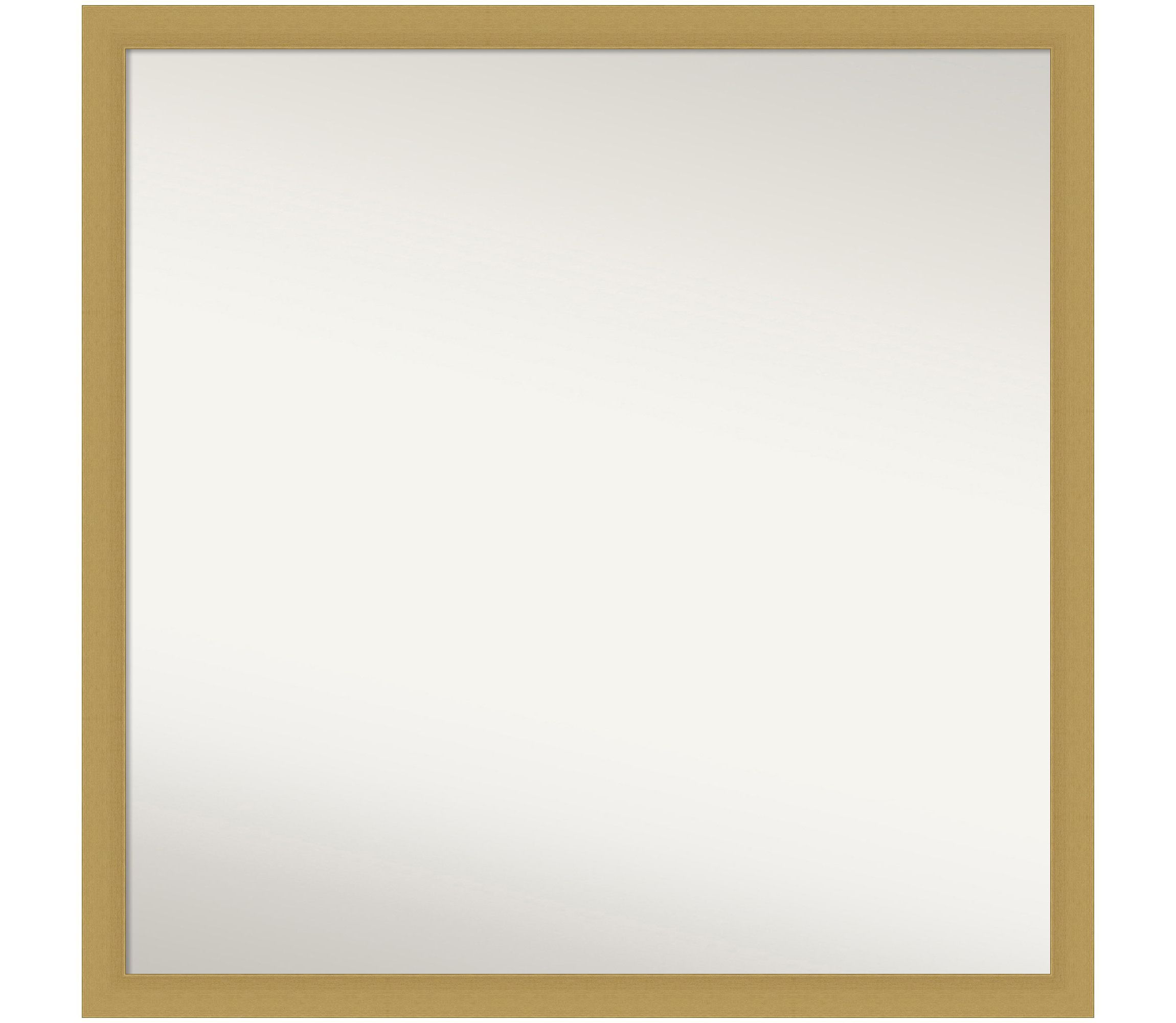 Grace Brushed Gold Narrow Non-Beveled Framed Bathroom Wall Mirror