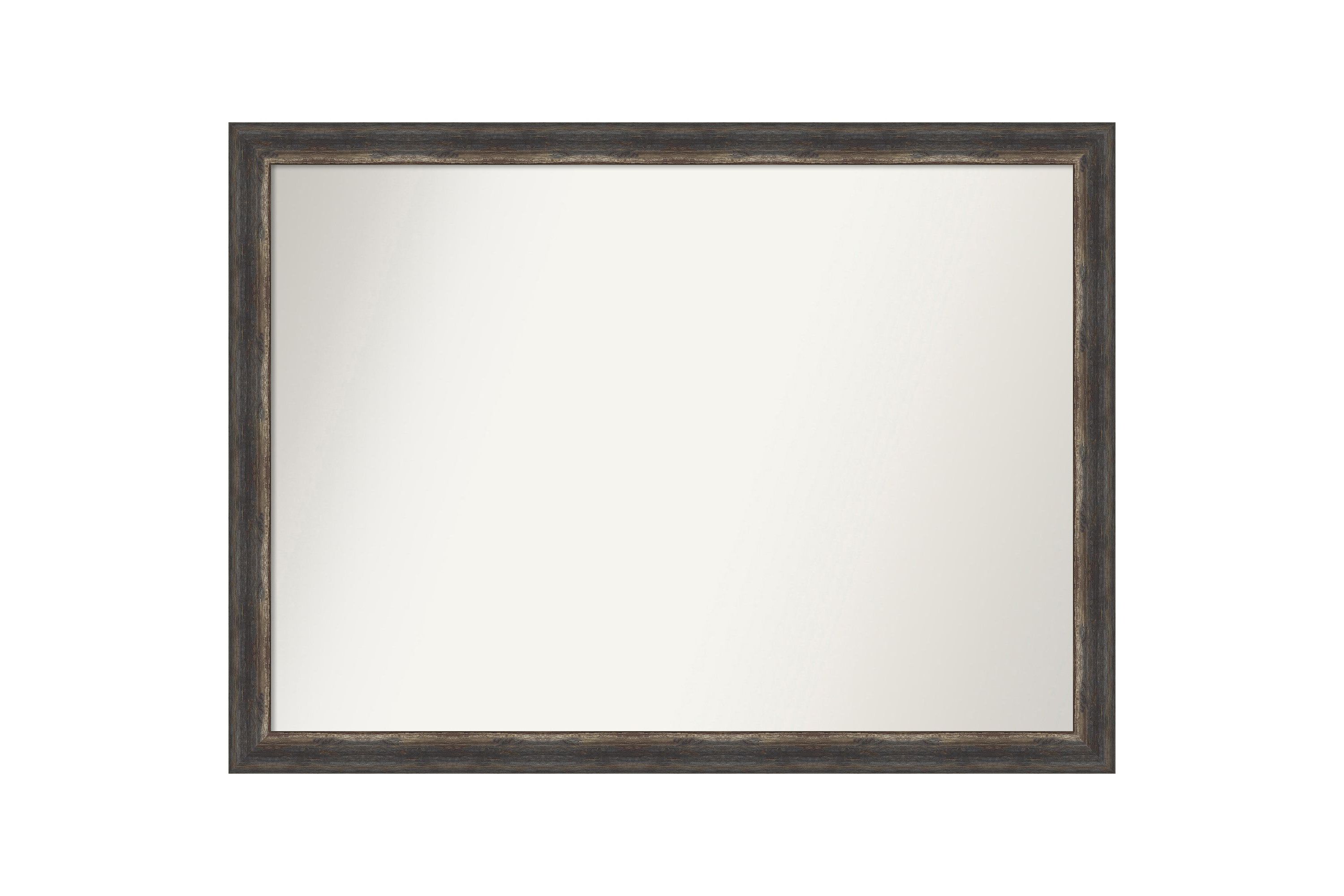 Bark Rustic Char Narrow Non-Beveled Framed Bathroom Wall Mirror