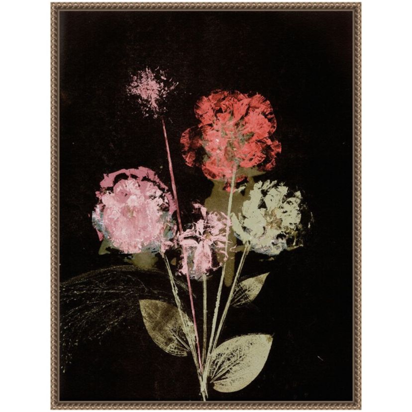 Bouquet 1 Dark Framed Canvas Wall Art Print
