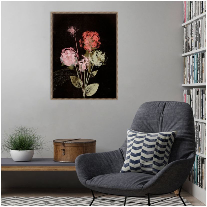 Bouquet 1 Dark Framed Canvas Wall Art Print