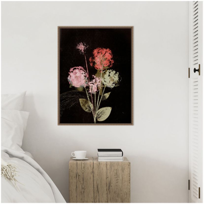 Bouquet 1 Dark Framed Canvas Wall Art Print