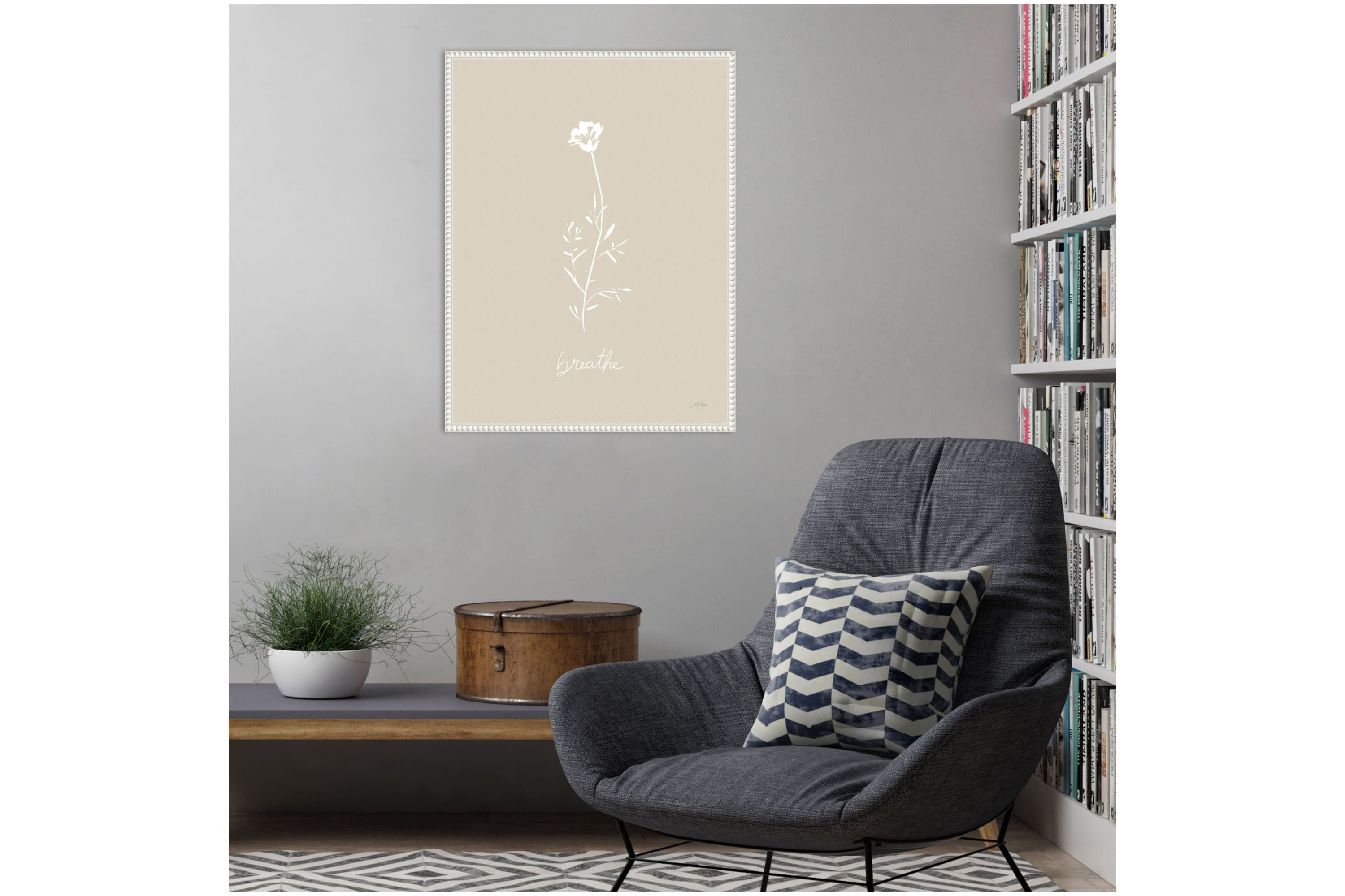 Delicate Wildflowers IV Framed Canvas Wall Art Print