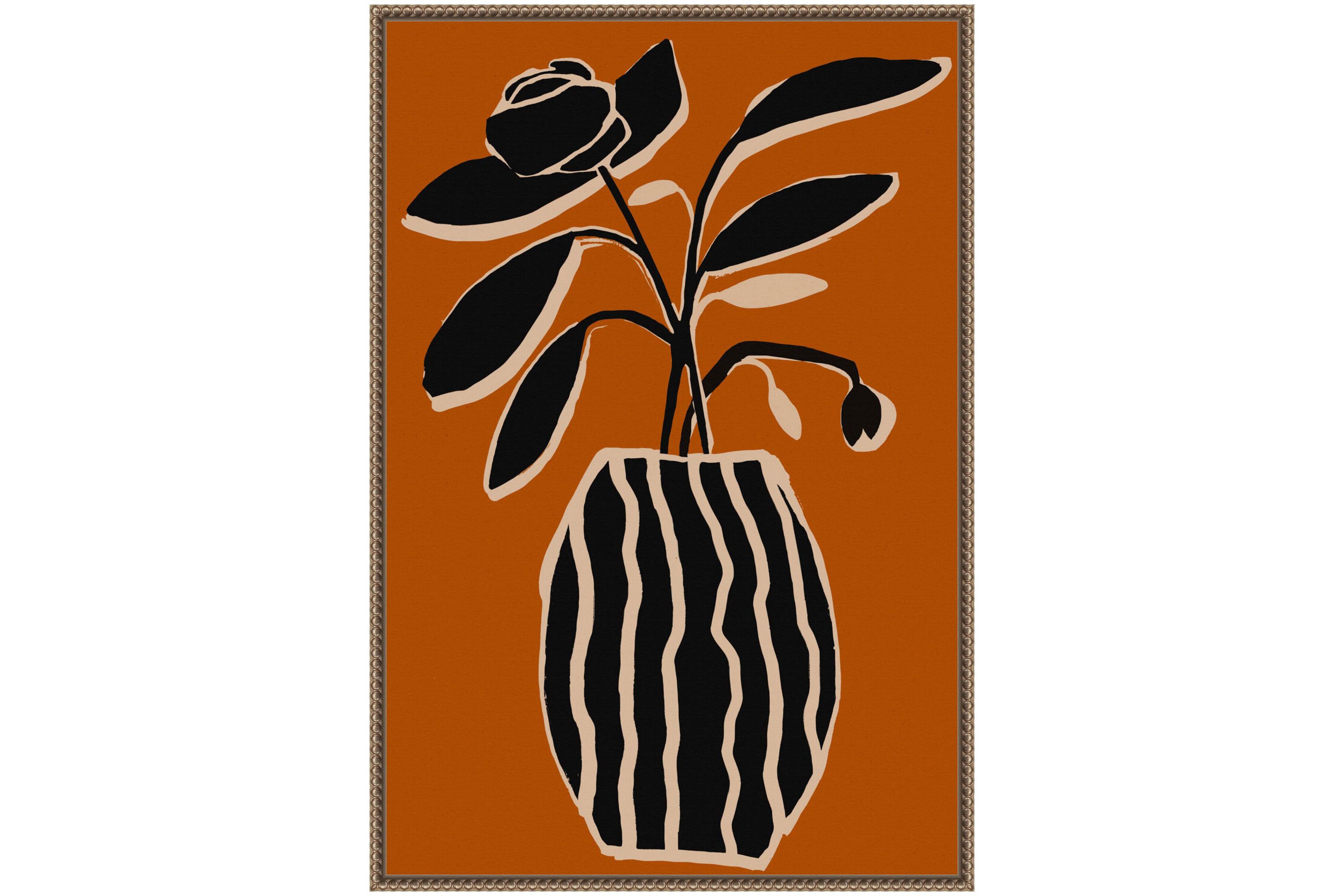 Ochre Still Life No 5 Framed Canvas Wall Art Print