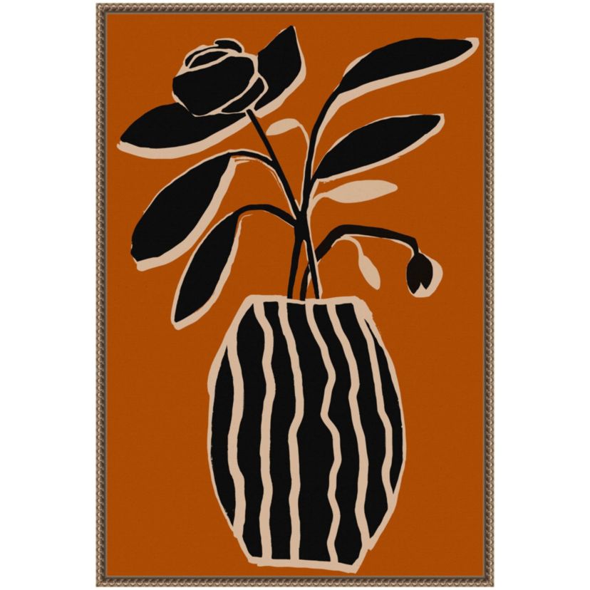Ochre Still Life No 5 Framed Canvas Wall Art Print