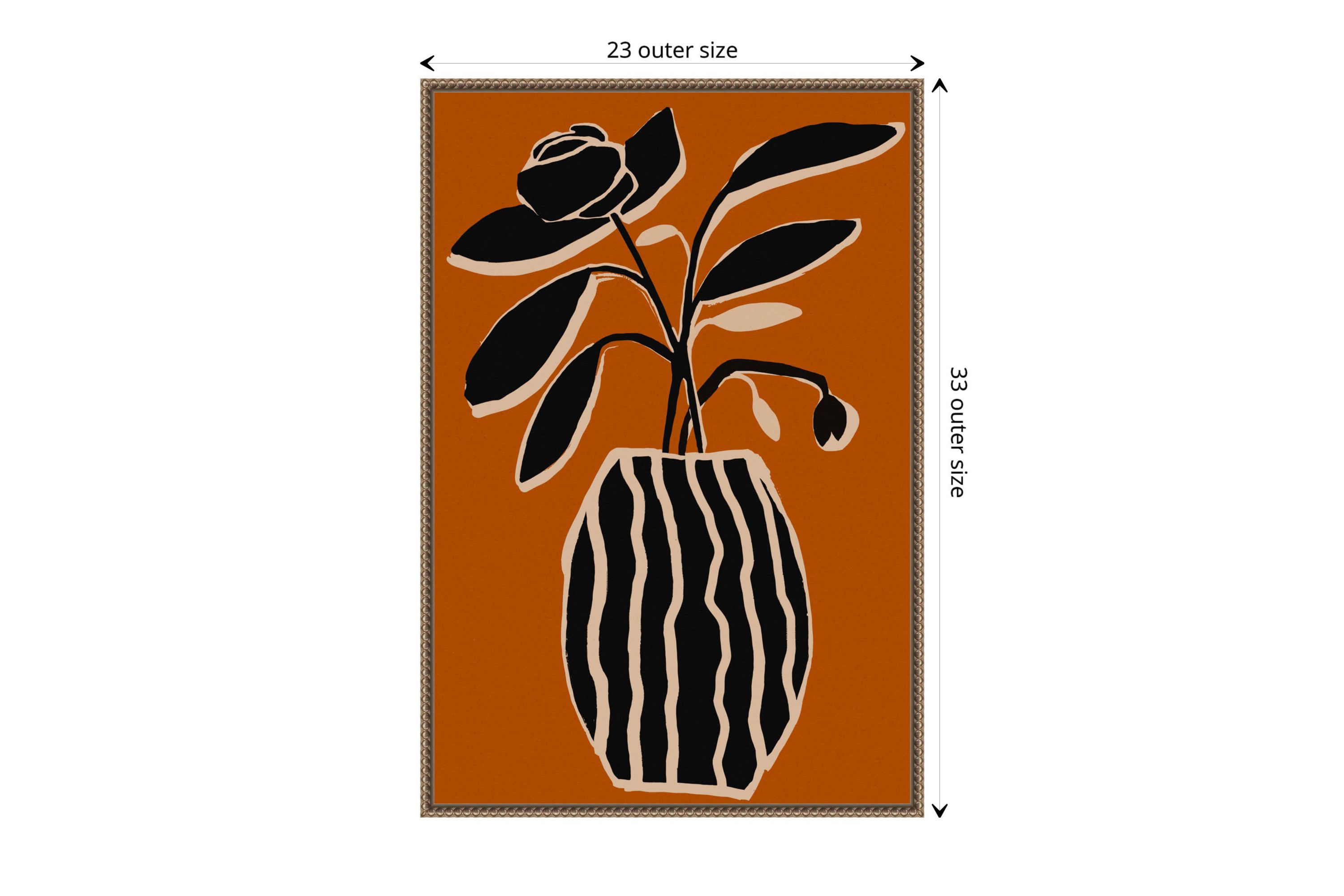 Ochre Still Life No 5 Framed Canvas Wall Art Print