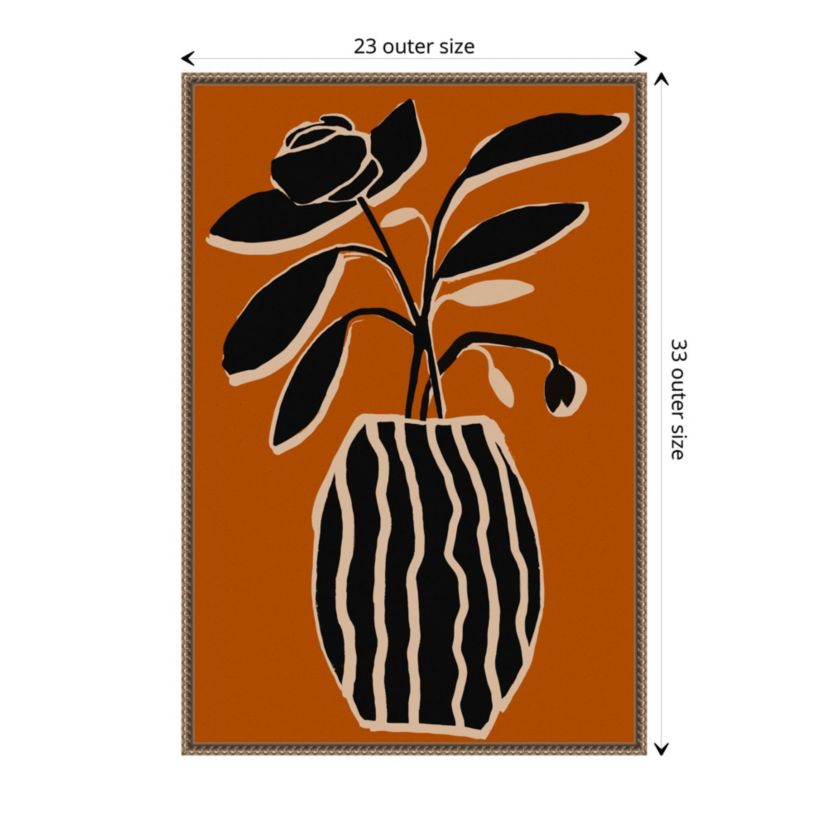 Ochre Still Life No 5 Framed Canvas Wall Art Print