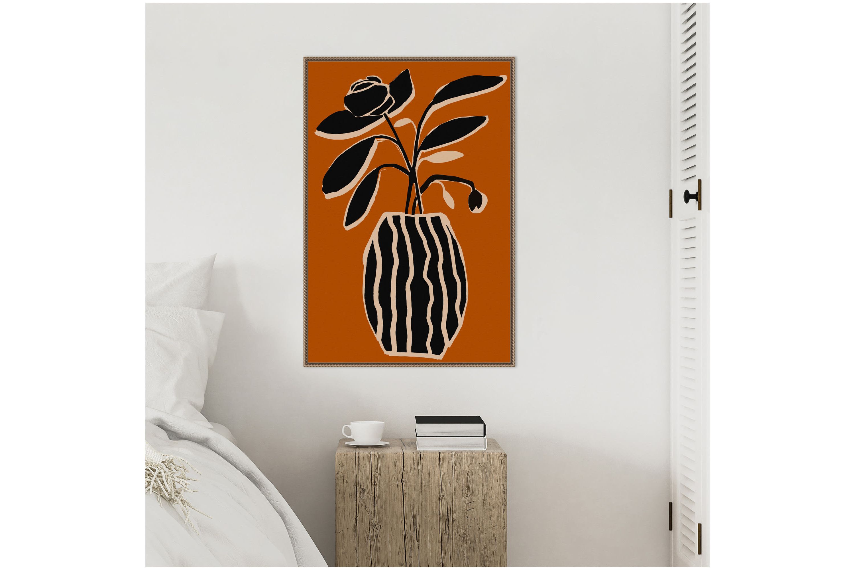Ochre Still Life No 5 Framed Canvas Wall Art Print
