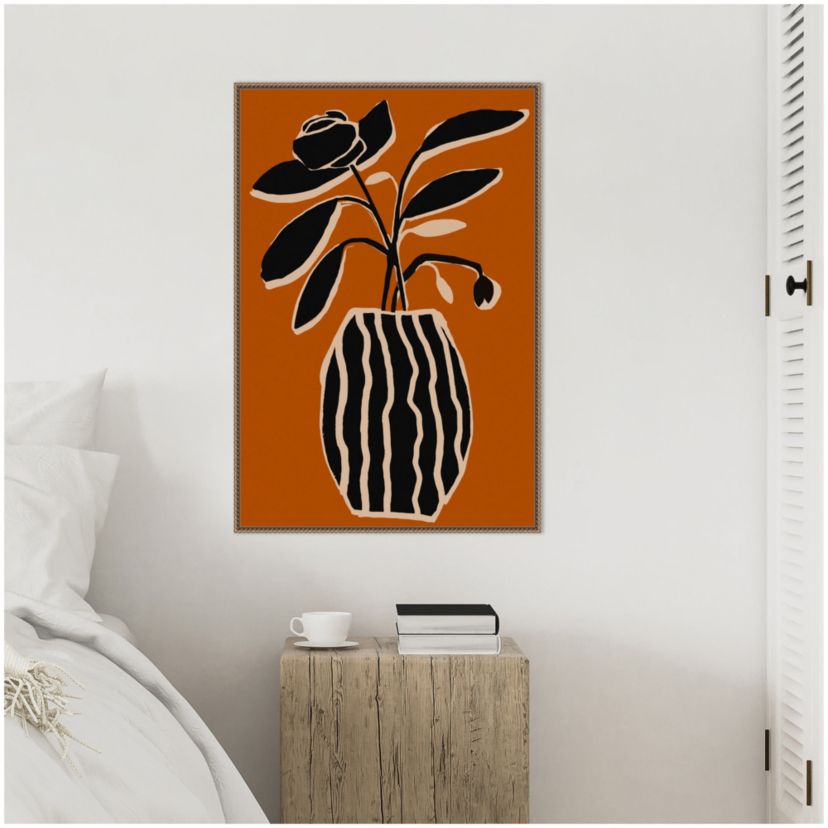 Ochre Still Life No 5 Framed Canvas Wall Art Print
