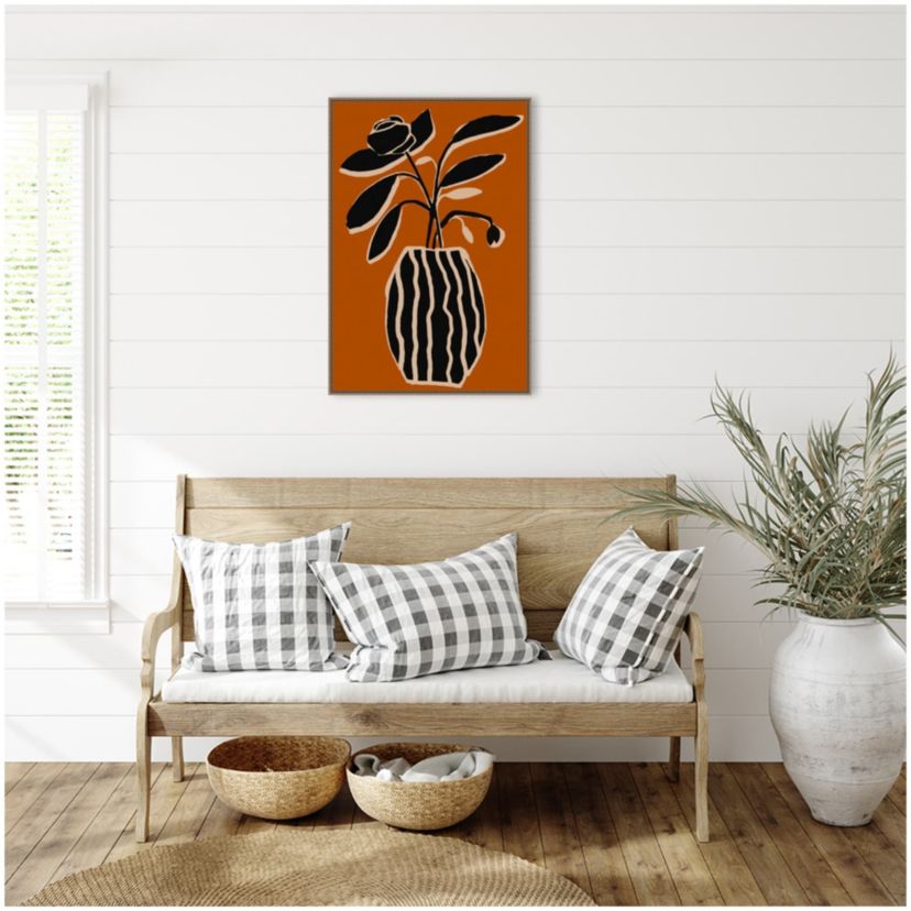 Ochre Still Life No 5 Framed Canvas Wall Art Print