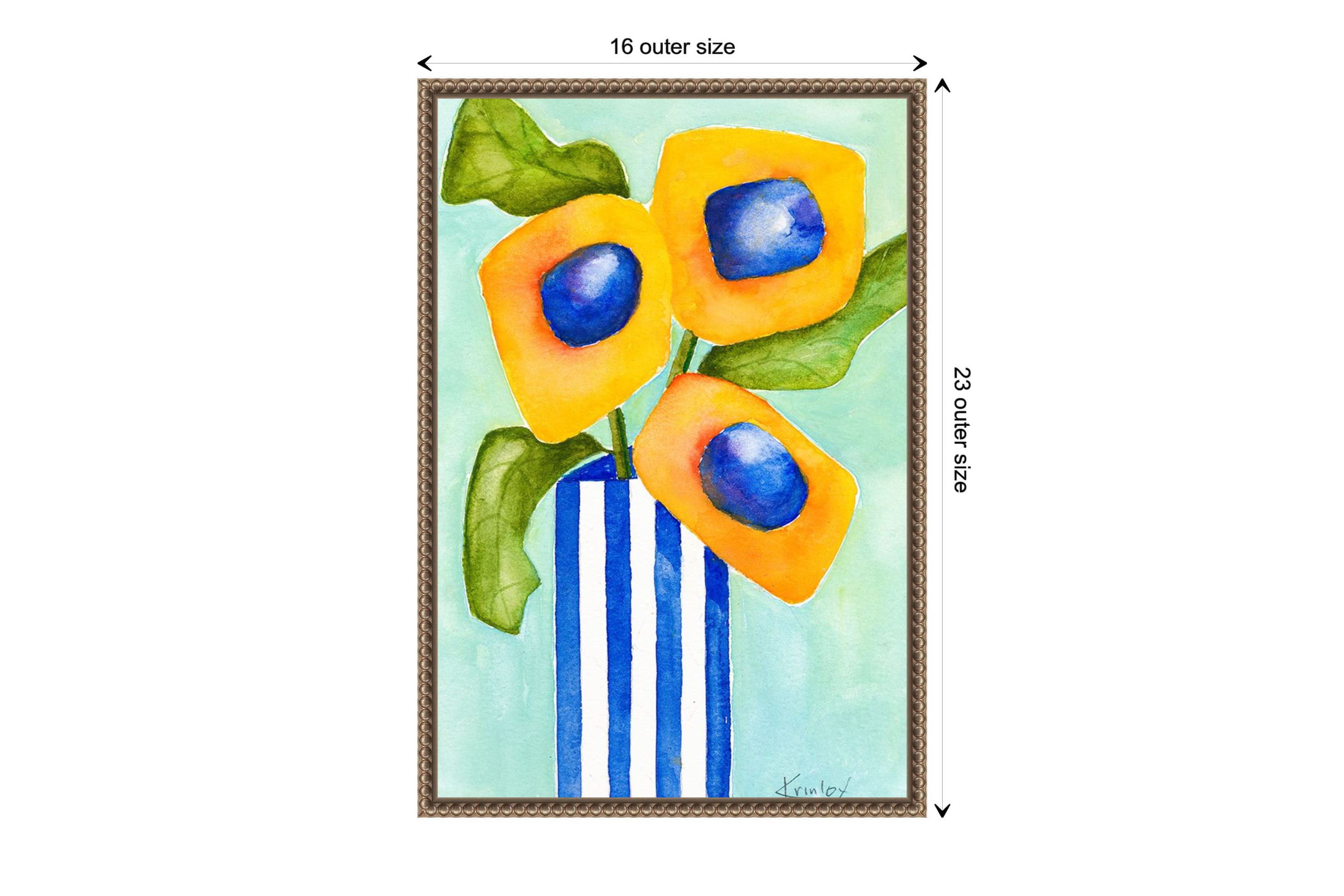 Yellow Floral Arrangement Framed Canvas Wall Art Print