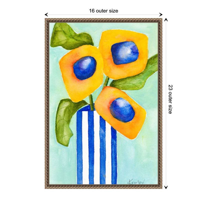Yellow Floral Arrangement Framed Canvas Wall Art Print