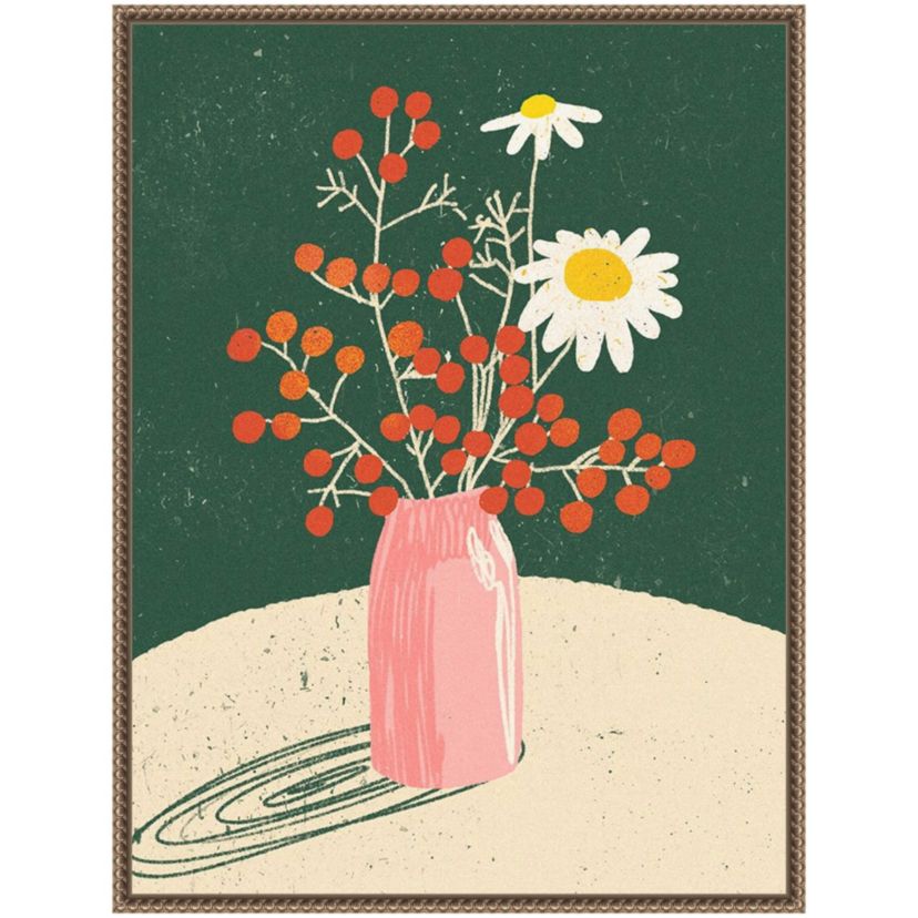 Vase Floral Framed Canvas Wall Art Print