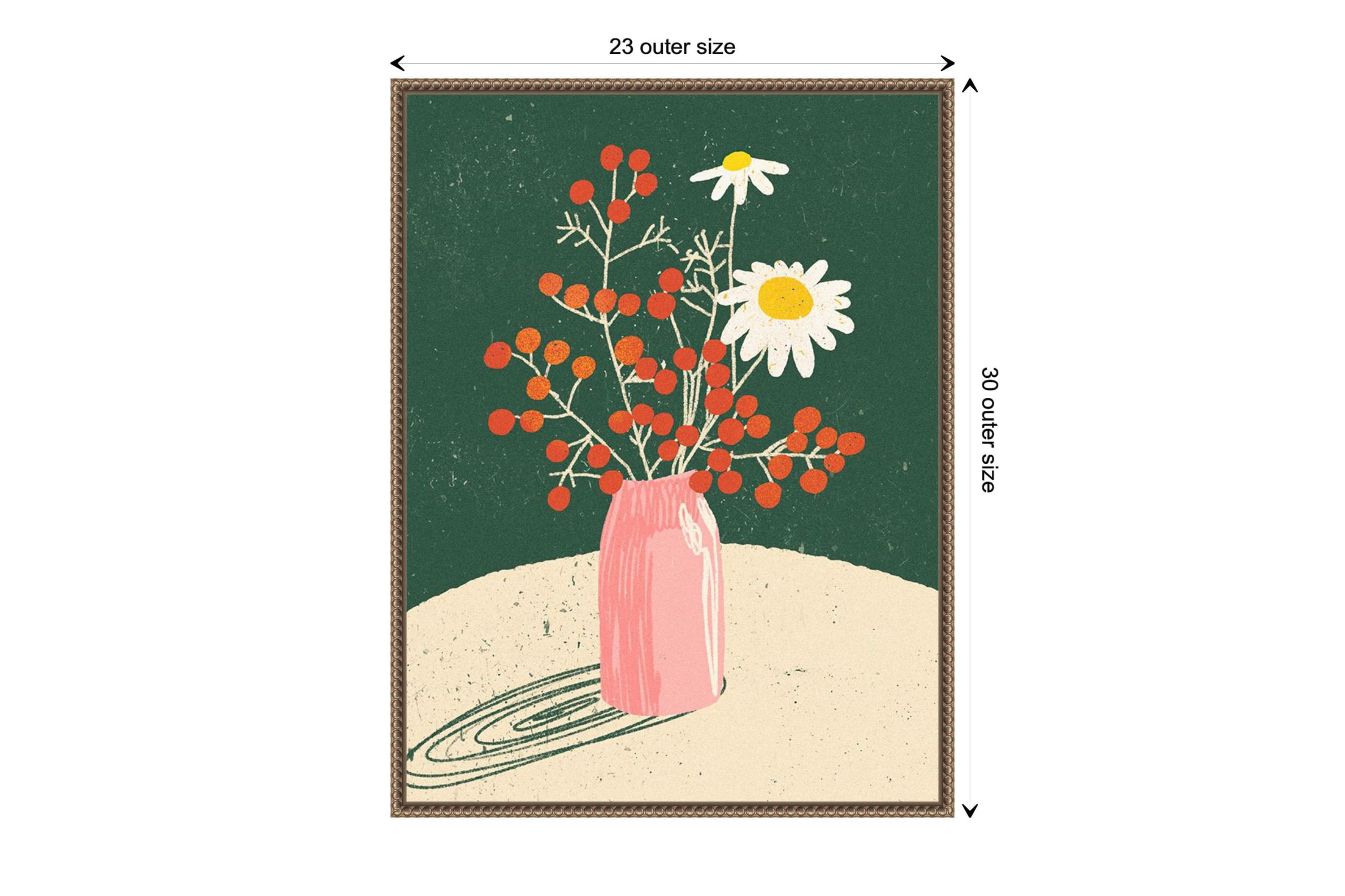 Vase Floral Framed Canvas Wall Art Print