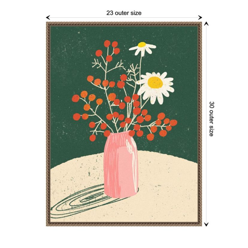 Vase Floral Framed Canvas Wall Art Print