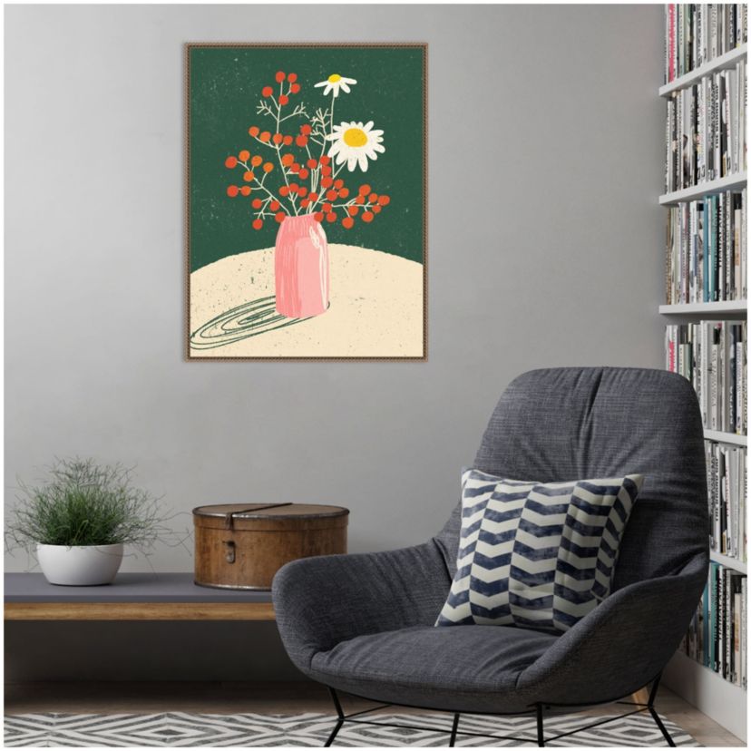 Vase Floral Framed Canvas Wall Art Print