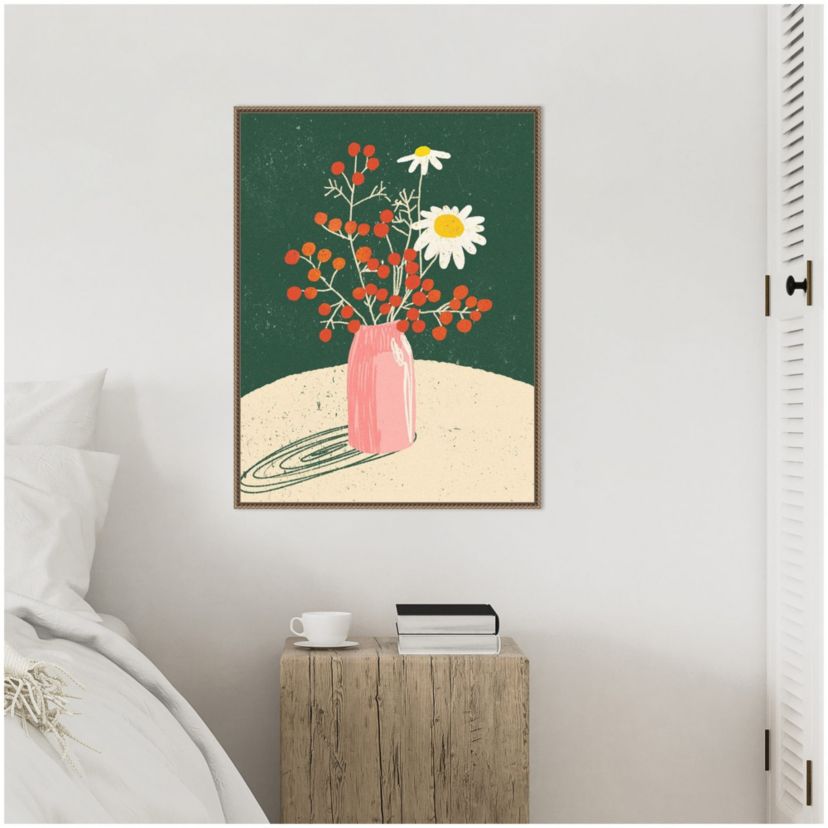 Vase Floral Framed Canvas Wall Art Print