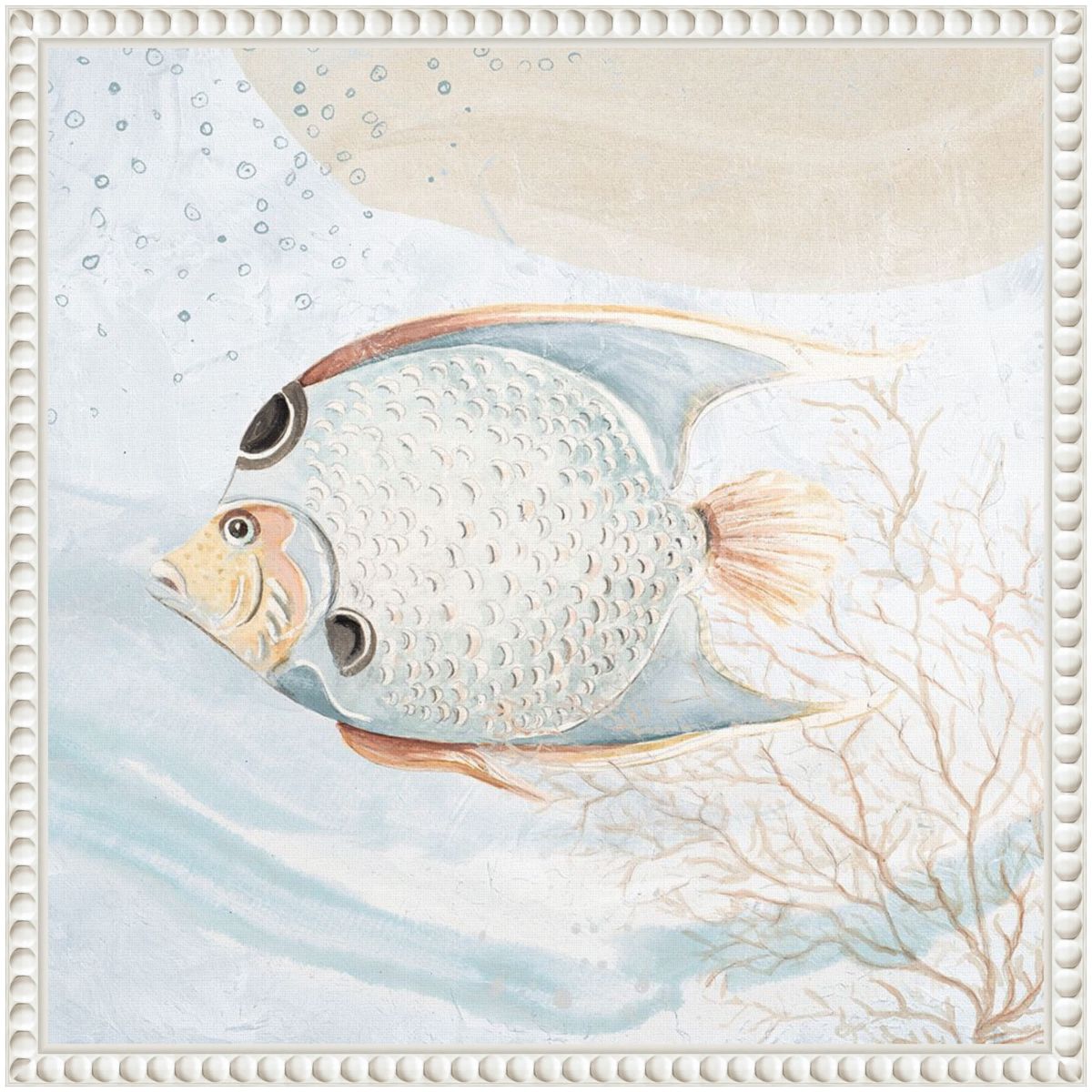 Ocean Oasis Bubbles Tropical Fish Framed Canvas Wall Art Print