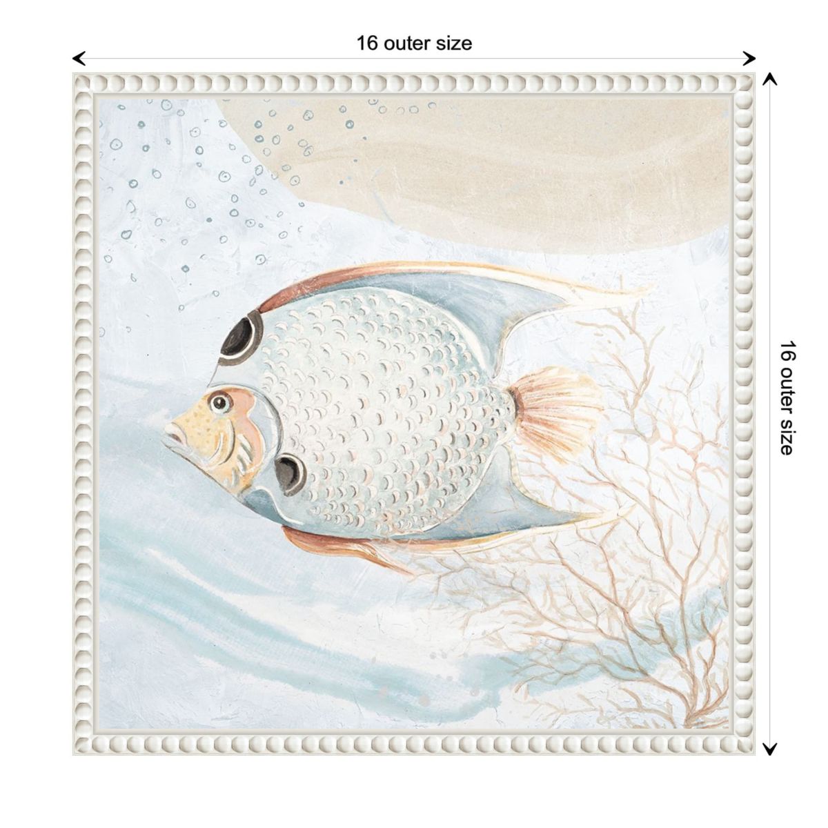 Ocean Oasis Bubbles Tropical Fish Framed Canvas Wall Art Print