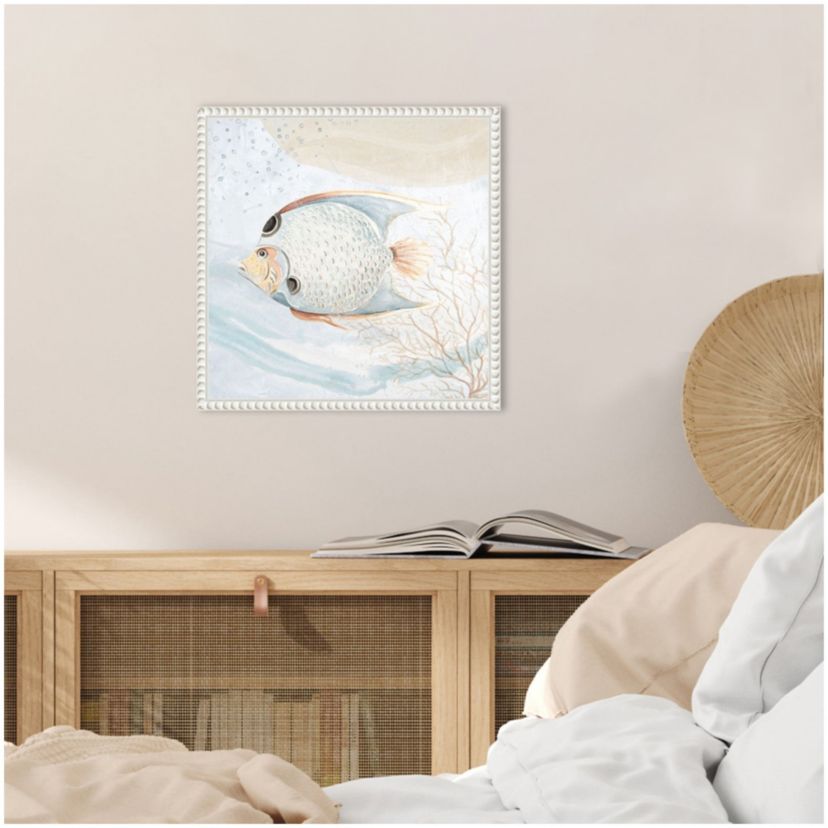 Ocean Oasis Bubbles Tropical Fish Framed Canvas Wall Art Print