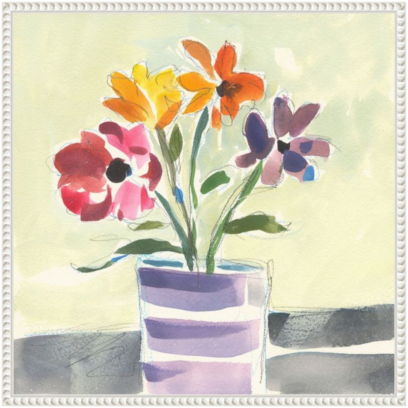 Morning Flowers Framed Canvas Wall Art Print