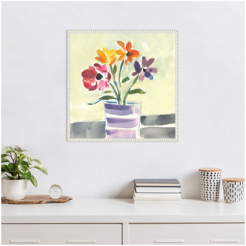 Morning Flowers Framed Canvas Wall Art Print