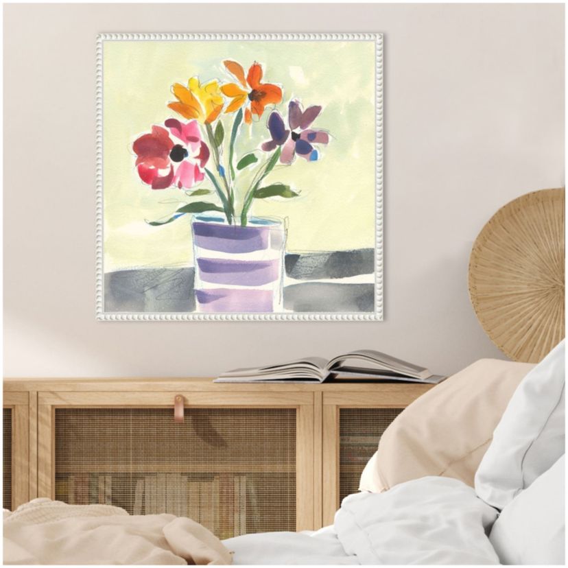 Morning Flowers Framed Canvas Wall Art Print