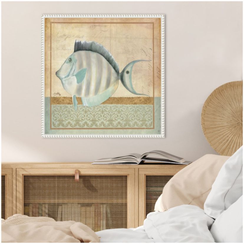 Vintage Fish III Framed Canvas Wall Art Print