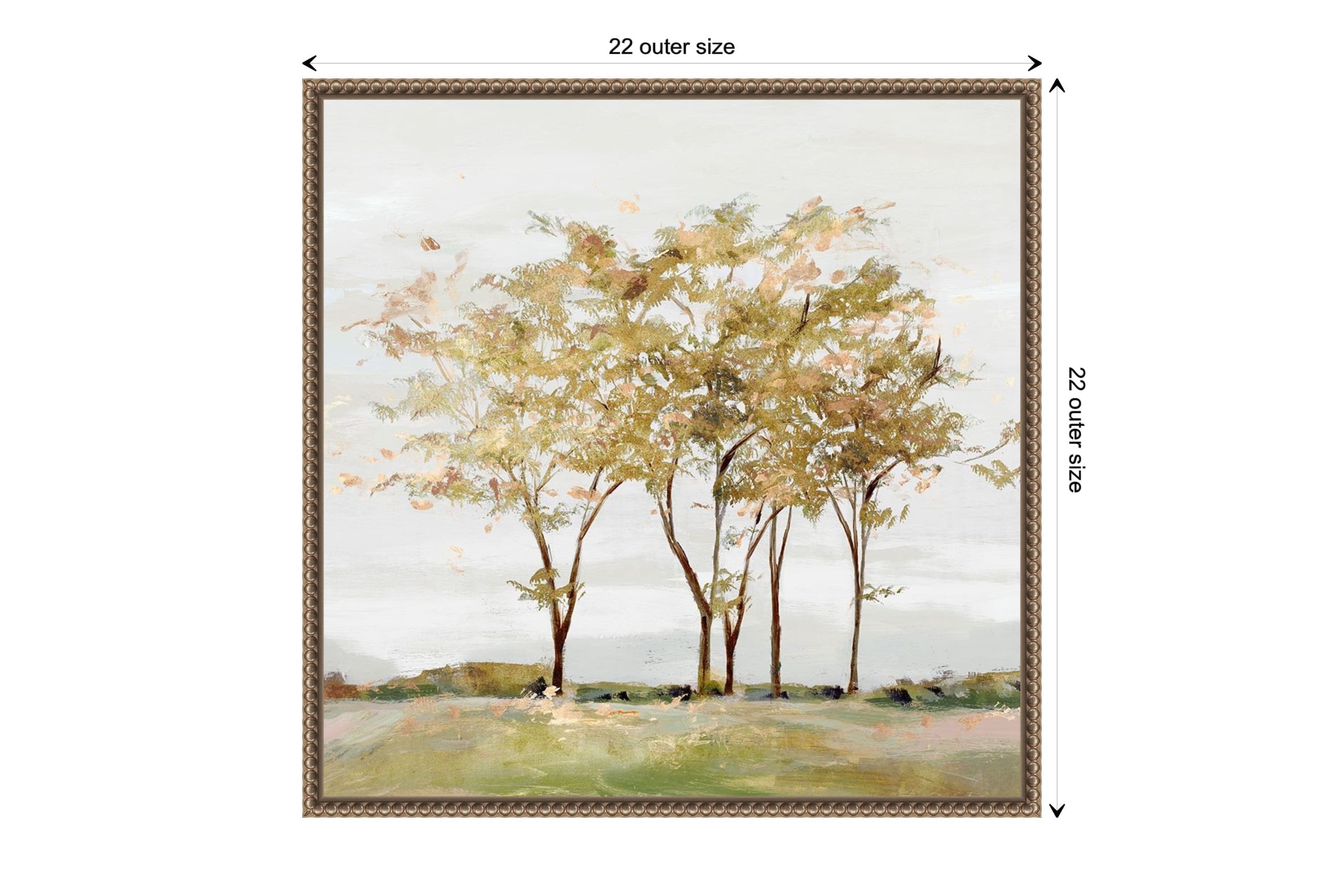Golden Acre Wood (Trees) Framed Canvas Wall Art Print