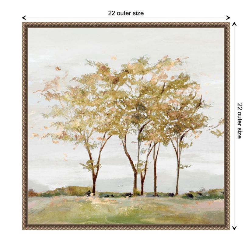 Golden Acre Wood (Trees) Framed Canvas Wall Art Print