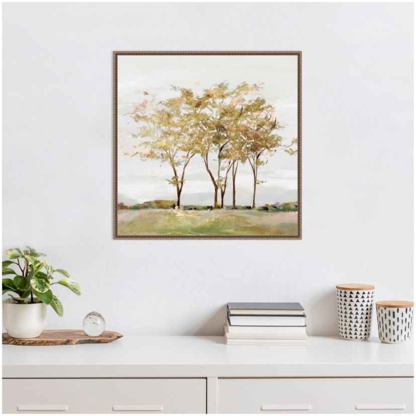 Golden Acre Wood (Trees) Framed Canvas Wall Art Print