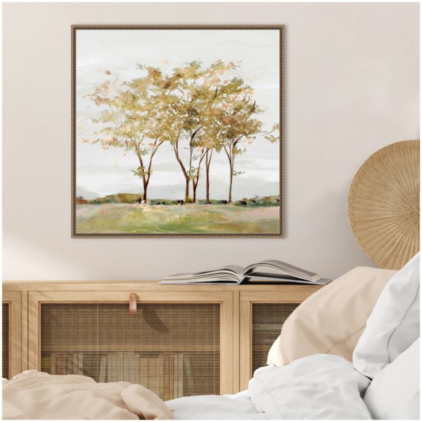 Golden Acre Wood (Trees) Framed Canvas Wall Art Print